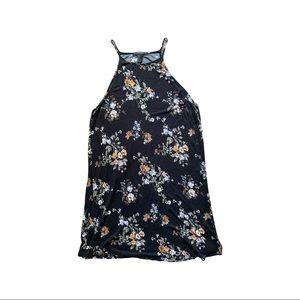 Racer back floral mini-dress - M